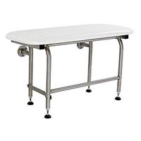 Mustee 390.412 Wall Mount Rectangular Fold Down Seat, 32", White