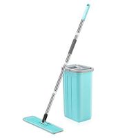 Flat Squeeze Mop and Bucket Set, Self Cleaning Hand-Free Microfiber Flat Mop with 3 Reusable Mop Pads, 360-Degree Swivel Scratch Mop Bucket, Wet Dry Floor Cleaning, for Hardwood, Tile, Window and Wall