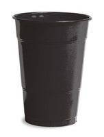 Club Pack of 240 Jet Black Premium Disposable Plastic Drinking Party Tumbler Cups 16 oz.