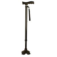 AD Quad Cane Walking Stick for Men and Women - Lightweight Adjustable Staff Comfortable Hand Grip for Stability Support