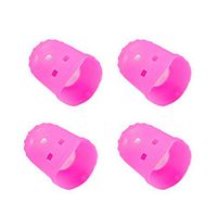 SUPVOX 4pcs Guitar Fingertip Protectors Silicone Finger Guards Finger Picks Protector Finger Caps for Ukulele Electric Guitar Mandolin Rose Red Size M