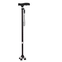 LAIZI Aluminum Crutch, Old one-Legged Cane, Old-Fashioned Four-Pointed Cane, Folded, Non-Slip,