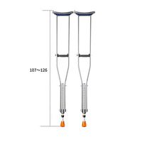 Alloeliey Underarm Crutches, Adult Crutches, Lightweight Adjustable Underarm Crutches, Driving Medical Disabled Crutches, Anti-Skid, Health Care, Walking,Small
