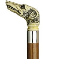 Unisex Whippet Dog Head Cane Walnut Shaft  -Affordable Gift! Item #HAR-9108507