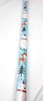 NS Holiday Christmas Wrapping Paper Owl Reindeer Polar Bear with Gridlines Gift Wrap (Bonus: Noelles Xmas Window Gel Clings) Greetings Party Festive 30 Feet 1 Roll
