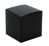 Iconikal 4 x 4 x 4 inch Gift Or Favor Box, Black, 100-Count