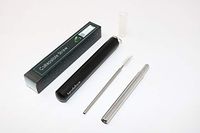 Reusable Straws - Metal Straws with Case - Collapsible Straw with Cleaning Brush - Portable Drinking Straw with Travel Keychain Case - Retractable Stainless Steel Straw (Black Case, Silver Straw)