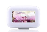 JWDCC Pill Box Case - Decorative Boxes - Flamingo Pattern- Pocket Medicine Tablet Holder Organizer Case Pill Box for Purse - Compact 8 Compartment