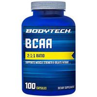 BodyTech BCAA (Branched Chain Amino Acid) Optimal 2:1:1 Ratio Supports Muscle Recovery Endurance (100 Capsules)