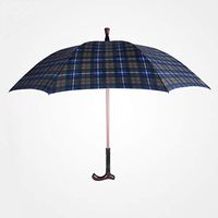 SJY Crutches Umbrella Elderly Umbrella Windproof Sunscreen Parasol Non-Slip Reinforce Trekking Pole Outdoor Multifunction Crutches Umbrella Men's and Women's Crutch,A
