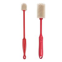 CLEANHOME Silicone Water Bottle Brush Set Kitchen Cup Scrubber Brush For Cleaning,2 Pack,Red