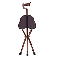 YULAN Anti-Skid Walking Aid Crutches Aluminum Alloy Multi-Function Telescopic Adjustment Belt Sitting Old Man Cane 2 Colors (Color : Brown)