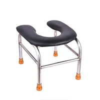 U-Shaped Soft Seat Toilet Seat Toilet Seat Stool Mobile Toilet Stool Shower Chair - 2 Styles (Color : Fixed Height)