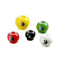 Exceart 5Pcs Ceramic Fire Massage Suction Air Vacuum Cups Anti-Cellulite Cupping Massage Therapy Set Moxibustion Ceramics Pot Cans Acupuncture Body Therapy Set