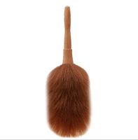 13 inch Lambs Wool Duster with Solid Wooden Handle,Premium Natural Feather Duster for Cleaning Ceiling Fans,Window Blinds,Computer Screens,Bookshelves etc (Brown)