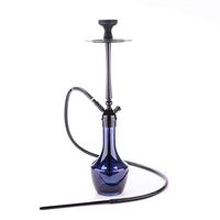JYH-U Luxury High-end Hookah Finished Product Set, 27.5 Inch 1 Water Pipe Blue Hookah Full Set - Solid Color Glass Vase
