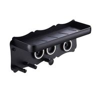 LOSYU Anodized Aluminum Wall-Mounted Hair Dryer Holders, Blow Dryer Bathroom Storage Rack Organizer, Hair Care Styling Tool Washroom Salon, No Drilling/Screws Mounting (Color : Black)