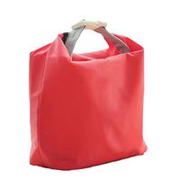 GrmeisLemc Simple Picnic Lunch Bag Portable Solid Color Thermal Insulation Cooler Buckle Handle Lightweight Food Storage Pouch - Red