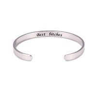 cooltime Magnetic Therapy Bracelets Healing Inspirational Bracelets for Women Gifts for Women Friends (Silver, Best Bitches)