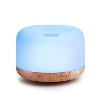 500ml Essential Oil Diffuser, 5 In 1 Ultrasonic Aromatherapy Fragrant Oil Vaporizer Humidifier, Purifies The Air, Timer And Auto-Off Safety Switch, 7 LED Light Colors (Color : Natural)