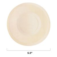 BambooMN Brand - 5.5" Dia Disposable Wood Round Plates, 1,000 Pieces