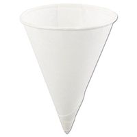 Konieiuml;iquest;frac12; quot;Rolled-Rim Paper Cone Cups, 4oz, White, 200/Bag, 25 Bags/Cartonquot; 25 Packs of 200 Cups Each Unit of Measure: CT, Manufacturer Part Number: KCI 4.0KR