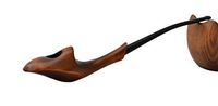 "Orchid" Pear Wood Hand Carved Tobacco Smoking Pipe + Pouch