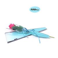 Flower Wrapping Plastic Single Rose Packaging Bag, Pack of 100,Blue