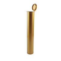 116mm Pre-Roll Doob J Tube Squeeze Pop Top Container King Size 4" Cone (25 Count, Gold)