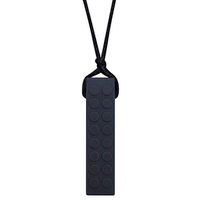 Chew Blockz Chewable Necklace for Kids - Sensory Chew Jewelry for Kids by Munchables (Charcoal)