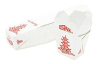 Takeout Food Container Pagoda Boxes - Microwaveable - Pint 16 oz - Pack of 25 - Disposable - Recyclable - Easy Fold and Close Chinese Box