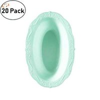 TigerChef Turquoise Dessert Bowls Heavy Duty Plastic Serendipity Dinnerware Disposable Bulk Party Supplies Hard Round Heavyweight Plates Lunch Dinner Wedding Pack of 20 (Dessert Bowls, Turquoise)