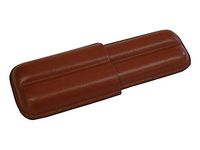 Angelo cigar case - leather - finish - brown - hold 2 cigars