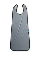 Extra Long Waterproof Adult Bib, Clothing Protector - Velcro Closure - Gray