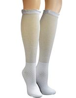 Yomandamor 4 Pairs Womens Non-Binding Bamboo Over-Calf Diabetic Dress Socks with Seamless Toe