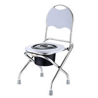 XWZJY Lightweight Potty Chair Bedside Commode Folding Bath Toilet Seat with Handles and Bucket Safety Steel Frame Bathroom Support for Elderly Seniors Disabled