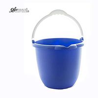 ECO-Plastic™ Buckets ECO-Plastic™ with Ergonomic Bottom and handling 2,5 Gallon. Blue Color. 5 Pack Made in U.S.A.