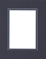 Pack of (2) 16x20 Double Acid Free White Core Picture Mats Cut for 12x16 Pictures in Navy Blue and Baltic Blue