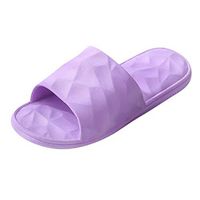 Emimarol Women/Men Summer Bath Slipper Hollow Indoor Sandal Anti-Slip Water Leakge Shower Shoes Breathable Odorless Purple