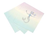 Talking Tables We Heart Mermaids 13" Disposable Napkins with Iridescent Foil Mermaid Detail for Children's Parties, Unicorn Party, Mermaid Party,  (16 Pack)