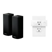 Linksys Velop Tri-band Whole Home WiFi Mesh Node, 2-Pack (Black) + Wemo Mini Smart Plug