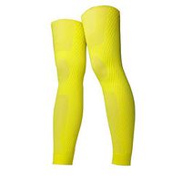 UV-Protection Cycling Thigh Compression Sleeves | Fatigue Reduce and Pain Relieve | Calf, Shin Splint and Thigh Muscle Support | Men and Women (Yellow, M-L)
