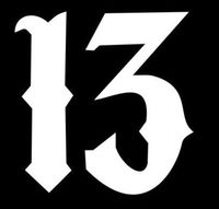 Ranger Products Number 13 Sticker Vinyl Decal Lucky Die Cut - Car Window Wall Decor, Die Cut Vinyl Decal for Windows, Cars, Trucks, Tool Boxes, laptops, MacBook - virtually Any Hard, Smooth Surface