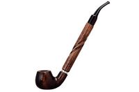 #65 Pear Wood Long Brown Churchwarden Tobacco Smoking Pipe from Golden Pipe (Poland)