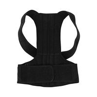 Leoie Adjustable Adult Corset Back Posture Correction Therapy Shoulder Lumbar Brace Spine Support Belt Black XL