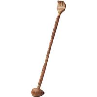 Linshing Wooden Long Sturdy Double-use Traditional Finger-Like Back Scratcher Double-use Duck Egg Hammer 50cm/19.68'' Long (E)