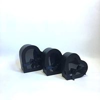 [USA-SALES] Premium Quality Heart Shaped Flower Boxes, Set of 3, Gift Boxes for Luxury Flower and Gift Arrangements, with Lids, Ships from USA (Black)