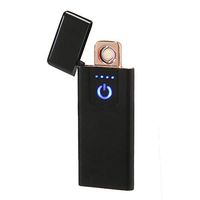 Teepao USB Rechargeable Lighter, Fingerprint Sensor Flameless Lighter LED Power Display 0.4cm Ultra Thin Portable Touch Cigartte Lighter Double Side Cigarette Ignition Tool,Metal