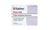 Safetec Triple Antibiotic .9 g. Pouch (25 Count Box) - First Aid Ointment for Minor Cuts, Scrapes and Burns (Pack of 6 Boxes)