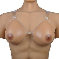 Strap-on Silicone Breast Form Waterdrop False Boob Bust Enhancer Crossdresser Transgender Detachable,2,1400g/3XL/CupE/11.8 * 7.1 * 2.7inch
